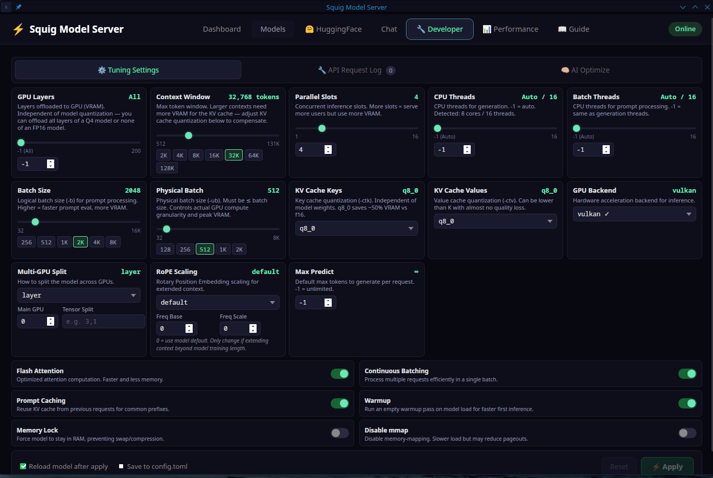 Squig Model Server — HuggingFace model browser